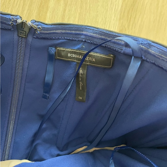 Bcbgmaxazria Audrianna Strapless Color Block Maxi Dress - Picture 8 of 11